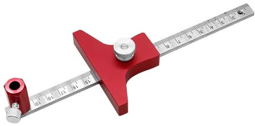 YTRRE Griffoir en alliage d'aluminium de qualité supérieure pour le travail du bois avec dessin au trait multi-angles réglable et jauge de profondeur