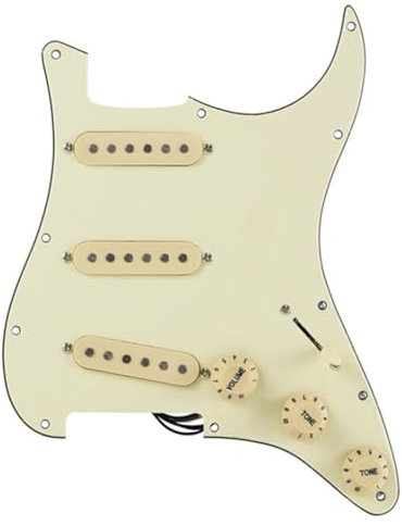 E-Gitarren-Pickguard SSS 3-lag vor dem vordrahteten geschlagenen Kratzplatten-Kit mit Alnico V Pickups Accessoires E-Gitarren-Pickguard