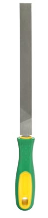 HARFINGTON Flat Thin Cut File 12 Double Cut Teeth High Carbon Steel Hand Rasp File with Plastic Handle for Metal Wood Deburring Removing