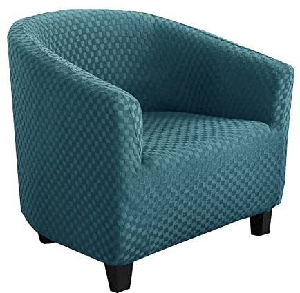 Funda para Sillón de Club de 1 Pieza Funda para Sillón con Base Elástica de Elastano Suave Funda Protectora para Sillón Color Azul