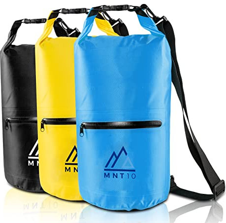 MNT10 Dry Bag Packsack wasserdicht mit Tragegurt I Dry Bags Waterproof in 10l oder 20l I Wasserfeste Tasche für Reisen, Outdoor und Camping I Seesack robust und widerstandsfähig (Blau, 10 L)