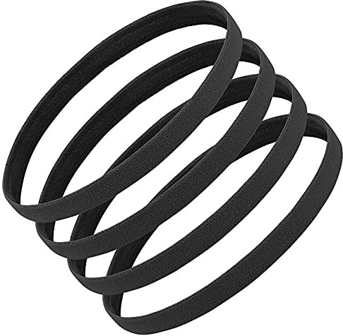 Molain Haarband Jungen Elastische Dünne Sport Stirnbänder rutschfest Schmal Stirnband 4 Stück Griff Haarband Mini Schweißband für Damen Herren