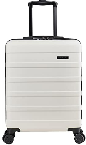 Cabin Max Anode Handgepäck Koffer 55x40x20 - Leicht, Hartschale, Trolley mit 4 Rädern, 3-stelliges Schloss (Farbe: Weiß, Größe: 55x40x20cm)