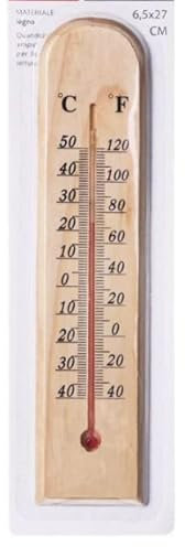Saraoriginalshop Termómetro de pared de madera para interior y exterior, disponible en 2 tamaños, hogar, jardín, garaje, invernadero (grande)