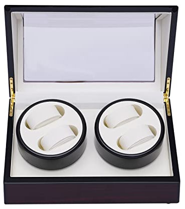 FUROMG Caja giratoria automática para relojes de madera, 4 relojes, caja de regalo, ≫色