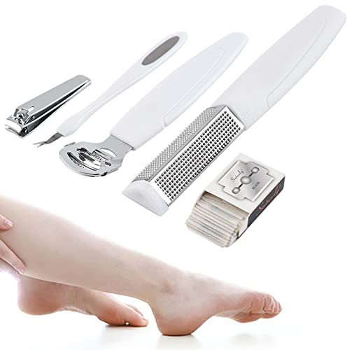Hornhautentferner Hornhauthobel Hornhaut Hühneraugen Entfernen Hornhautraspel Hornhautfeile Fuß Fußpflege Fusspflege Pediküre Set Professionell, 5 in 1