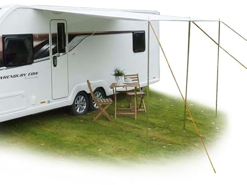 Unikka Tenda da sole per roulotte e roulotte, 4 x 2,4 m, con aste di appoggio UV 50+, impermeabile, 5000 mm