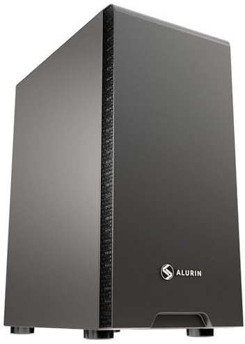 Alurin Work Torre ATX Negra con Fuente de Alimentación 500W, Caja PC Semitorre Compatible, ITX, USB Frontal, Diseño Compacto y Flujo de Aire Optimizado para Oficina y Gaming