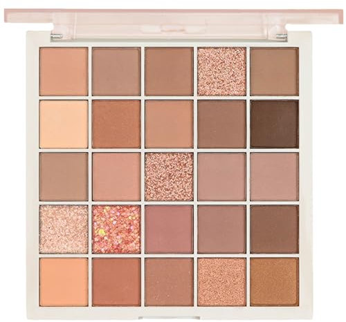 EONFAVE Palette di ombretti 25 colori, completamente opachi, per donne, nude rosa, marrone chiaro, cipria, lunga durata, paletta di canzoni altamente pigmentati, ombretti (05 tè al latte)