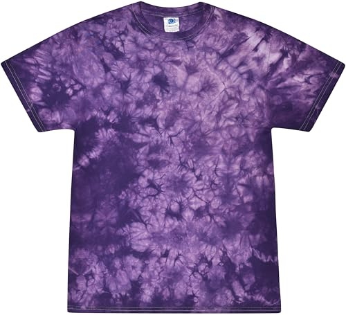 Colortone Crystal Wash Tie Dye T-Shirt for Men and Women, Crystal Purple, X-Large