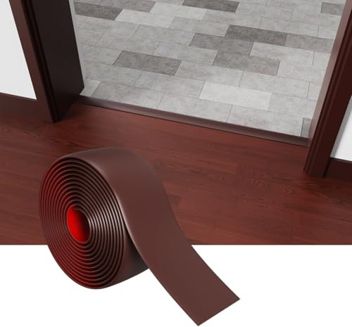 Profilo di transizione ispessito, strisce autoadesive per collegare spazi vuoti del pavimento, transizione per soglie di moquette, transizione per pavimenti piastrellati (Coffee-1M)