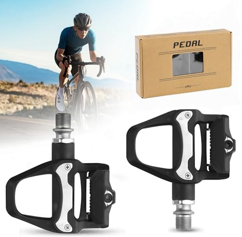 Road Bike Pedals, Clipless SPD Pedals, 9/16 Aluminum Alloy Bicycle Pedals for SPD SL System,Cycling Pedal Cleats Set for Shimano SPD, MTB, Fitness, Spin Bike, Indoor & Outdoor Road Bicycle