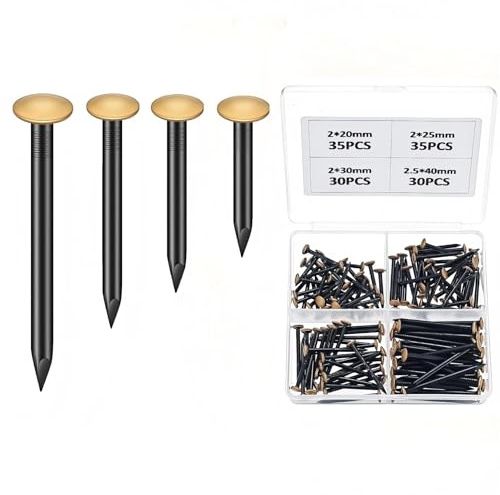 130 Pezzi Chiodi per Pareti in Cemento, Set di Chiodi in Acciaio per Calcestruzzo, Kit Chiodi, Chiodi per Appendere Quadri, Assortimento Chiodi per Intonaco Mattoni Legno, Set Chiodi in Acciaio