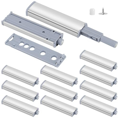 12 st tryck för att öppna dörrspärrar för skåp, tryckdragfångst, rör öppen dörr, magnetisk tryckfrigörande låda tryckspärr för garderobsdörrstängning, garderobsstängning