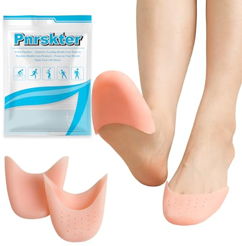 Pnrskter Protectores de Dedos Mujer – 4PCS Fundas de Gel Silicona para Zapatillas de Ballet, Puntas & Tacones, Cubiertas Finas para Prevenir Ampollas en Ballet, Senderismo & Uso Diario (Beige)