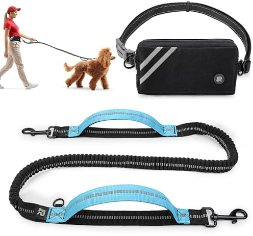 Correa para Perro con Manos Libres para Perros de absorción de Choque, cómoda, Costura Reflectante, Ideal para Correr, Correr y Caminar