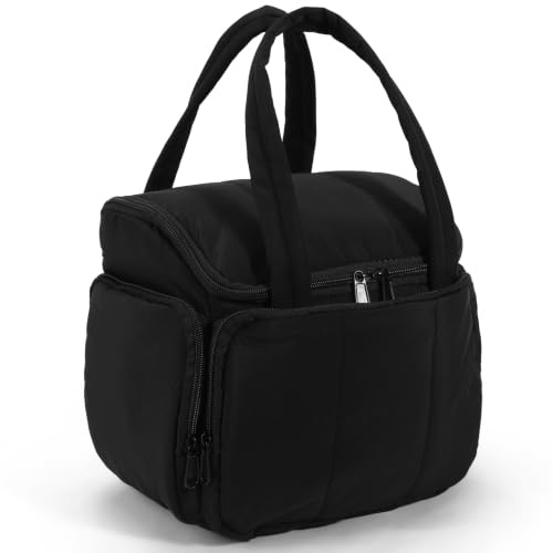 Neceser Viaje para Mujer, Bolsa Grande de Maquillaje con Asa, Organizador Multifuncional para Cosméticos, Bolsa Abierta Práctica, Artículos de Aseo y Accesorios