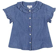 Gocco Jeansblus för bebisar, Blå (S07cmcca101zp) denim, 74 (Tamaño del fabricante:t:9/12)
