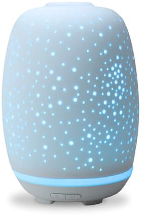 Zen’arôme Stella ätherisches Öl Diffusor - Kaltaromatherapie Ultraschalldiffusor - Multifunktions -Keramik -Multifunktionsdiffusor - farbige LED -Beleuchtung der Umgebung - Automatischer Stopp