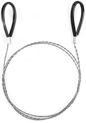 Zeayebsr 1 Stück 80 cm Edelstahl-Drahtsäge Handkettensäge Drahtsäge Tragbare Edelstahl-Kettensäge Outdoor Gartenarbeit Camping Baum Holzschneiden Silber