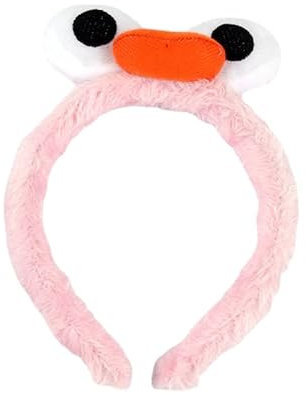 Diadema para el pelo de ojos grandes exagerada, accesorios para el pelo, regalo para niña, accesorios para el pelo de felpa (banda rosa tejido)