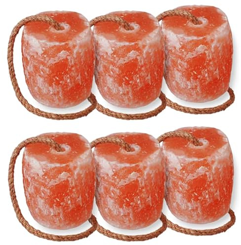 ZK Himalayan Salt Lick for Horses 2 Lbs- Pack of 6 Licking Salt Block for Animals with Minerals, Salt Licks for Cows, Goats, Deer, Cattles & on Rope