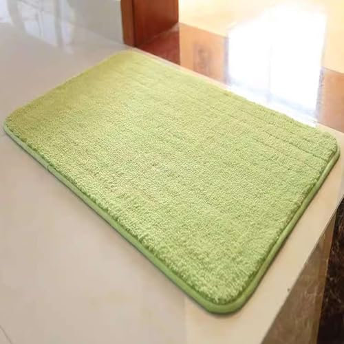 Reyox Badezimmerteppich rutschfest, Wasserabsorbierenden Badematte, Weich Flauschig Badteppich, Fußmatte für Wohnzimmer Schlafzimmer Badezimmer Hellgrün 100 x 130 cm