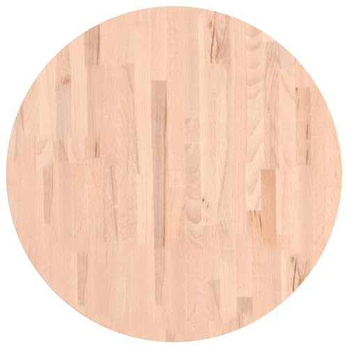 vidaXL Tischplatte, Holzplatte Holztischplatte Rund, Ersatzplatte Platte für Beistelltisch Bartisch, Massivholztischplatte Esstischplatte, Ø70x4 cm Massivholz Buche