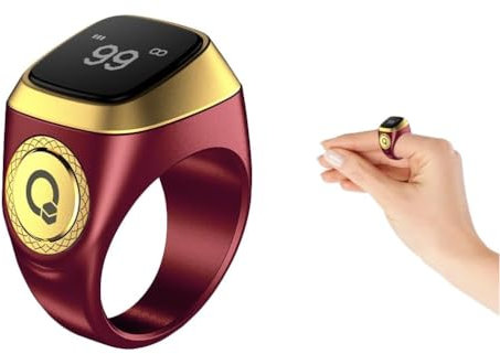 Anlising Anello Tasbih Intelligente, Anelli Intelligenti Contatore, Smart Rings Contatore, Contatore di Preghiera Anello, Contatore Dito Ricaricabile Anello, Tasbih Clicker Ricaricabile (Marrone,18MM)