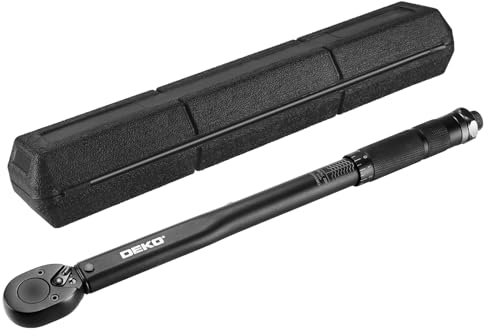 DEKOPRO Clé dynamométrique 1/2 avec 24 dents, clé dynamométrique 13.6-203.5 Nm,Précision d'étalonnage ±4%, clé dynamométrique pour roues de voitures, motos et camions