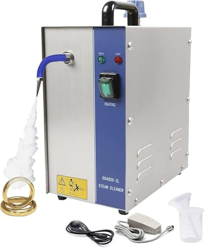 Guld- och silvertvättmaskin Elektrisk smyckesrengörare Ångmaskin Rostfritt stål Ångtvätt med fotpedal för smyckesverkstäder,2L