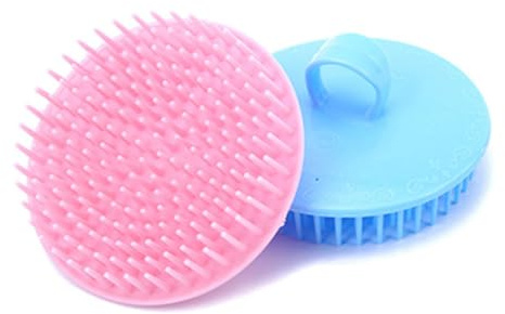 GARVALON Spazzola per Chioma Ricci 4 Pezzi Massaggiatore del Capelluto in Silicone e Pp per Pulizia Profonda e Protezione per Shampoo e Doccia Colore Casuale