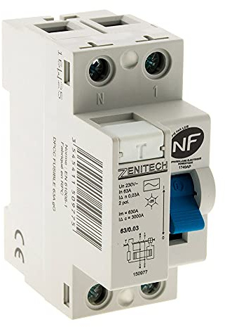 Zenitech Interrupteur différentiel 63/2 30mA Type AC NF