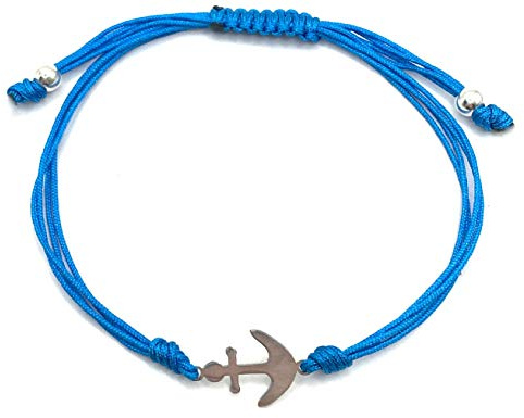 MASBARATA PULSERA ANCLA HILO DE PLATA DE LEY 925/1000