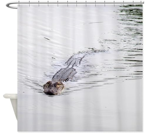 CafePress Brandon FL Pond Alligator Decorative Fabric Shower Curtain