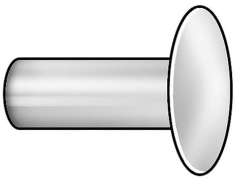 E3-12-ST Steel Tubular Rivet, 3/16 Diameter X 3/8 Length, Oval Head (.375 Dia. X .060), ZINC Finish (Pack of 100)