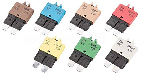 Mintice 30A Portafusibles Adapta Cuchilla Interruptor Circuito Disyuntor | 12V/24V Kit de Coche Automotriz Resettable en Línea Portafusibles Protección Estéreo Manual