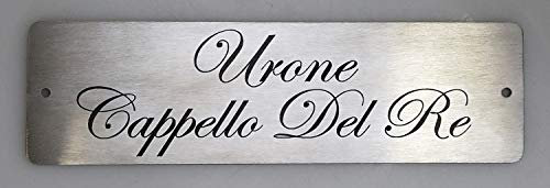 GUIZZO Creart - Targa Personalizzata con Nome, Via e/o Numero Civico Esterno, in Acciaio Inox - Targhetta Personalizzata Made in Italy, Targhetta Porta Ingresso Personalizzata Multiuso, 18x5H cm