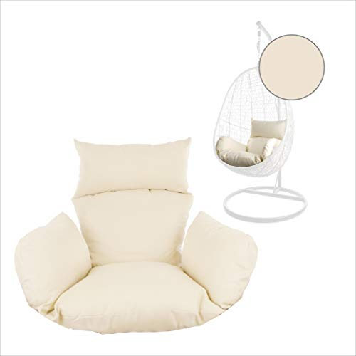 Kideo® Sitzkissen für Hängesessel, Swing Chair Kissen, Ersatzkissen, Wechselkissen, waschbar, 2-teilig, Elfenbein (Nest, 0050 Ivory)