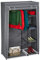 Relaxdays Stoffschrank mit Kleiderstange & 5 Ablagen, Faltschrank mit Reißverschluss, HBT: 161x105,5x45cm, anthrazit