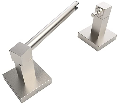 Ruacq Porte-Papier Toilette en Nickel brossé à Double Poteau pivotant carré Porte-Rouleau de Papier Toilette Support de Papier Toilette Support en Acier Inoxydable et Alliage de Zinc Moderne monté au