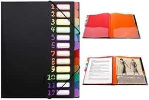 Chemise Plastique A4 Chemises Rabats Plastique avec Élastique classeurs en plastique A4 Imperméable Pochettes transparentes fermeture à élastique Rangement documents pour Bureau École