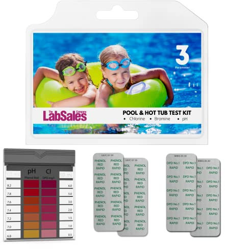 Labsales Hot Tub & Spa 3-in-1 Test Kit - pH, Chlorine & Bromine, Easy Results in Seconds, 20 Tests