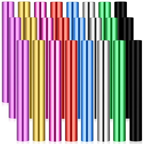 Sratte 24 Pcs Relay Baton Aluminum Field Race Track Baton for Track and Field Students Office Outdoor Running Practice Athlete Equipment(Multi Colors)