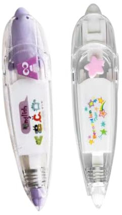 STOBOK Penna Nastro Decorativo a Pressione 2 Pezzi Nastro Adesivo Motivo a Cartoni Animati per Diario Quaderni Scrapbooking Decorazioni Fai da Te Forniture per Scuola e Ufficio