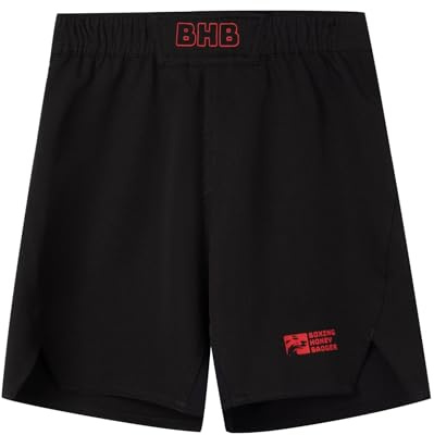 Kids BJJ Shorts MMA Fight Shorts, Youth Athletic Shorts, No-Gi Brazilian Jiu Jitsu Kickboxing Shorts for Boys and Girls, Getaway Solids, 10-12 Years
