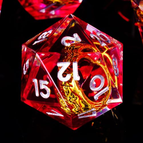 Juego de 7 dados de resina de El Señor del Anillo DND con borde afilado, poliédricos, para Dungeons and Dragons, RPG, MTG, juegos de rol, D20, D12, D10, D8, D6, D4, D%