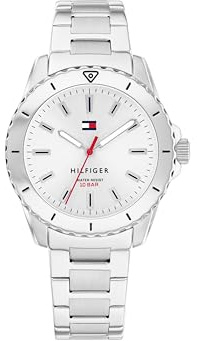 Tommy Hilfiger Orologio con Movimento al Quarzo a Tre Lancette per i Giovani con Cinturino in Acciaio InossidabileArgentato - 1720051, Silver