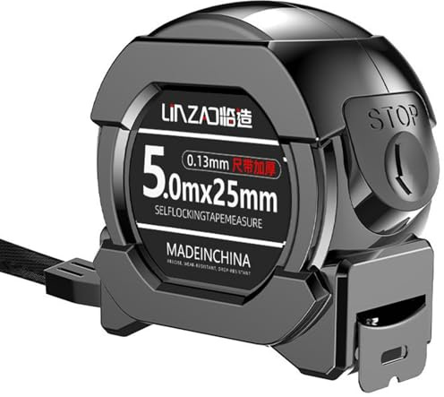 Mètre ruban de 5 m, mètre enrouleur professionnel avec pince de ceinture, échelle double face, système enrouleur auto-bloquant