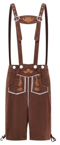 Oktoberfest Pantalon Homme Lederhosen Tenues Élégante Medieval Deguisement De Costume Short Bavarois Déguisement Tenue Bavaroise Salopettes Traditionnel Fete La Biere Grande Taille Costumes Médiéval